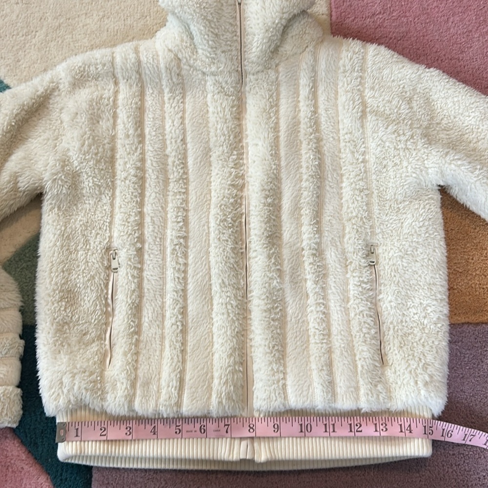 Athleta Willow Fleece Ivory Cozy Soft Full Zip Fuzzy Jacket Size XXS - Picture 8 of 17